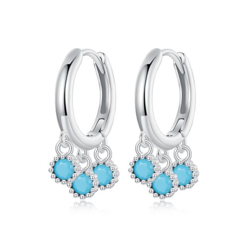 Pendientes estilo PANDORA turquesa - BSE1019