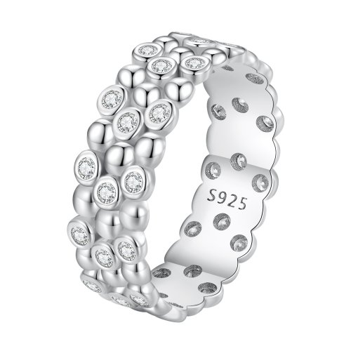 Anillo estilo Pandora con diseño de onda - SCR954