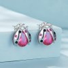 Pendientes de estilo Pandora con mariquitas - SCE1634