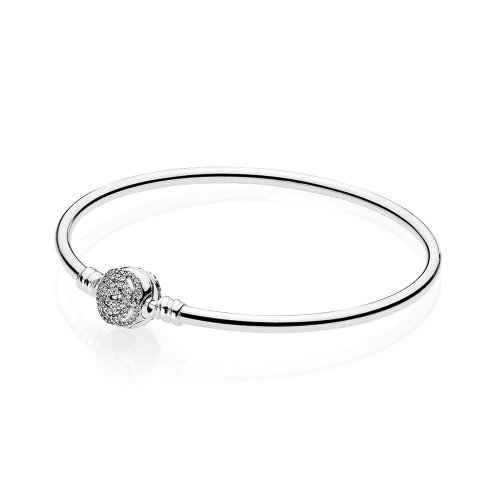 Pulsera rígida Moments en plata de ley con cierre La Bella y La Bestia - 590748CZ