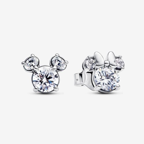 Pendientes Pandora de Botón Mickey y Minnie Mouse Brillantes de Disney - 2