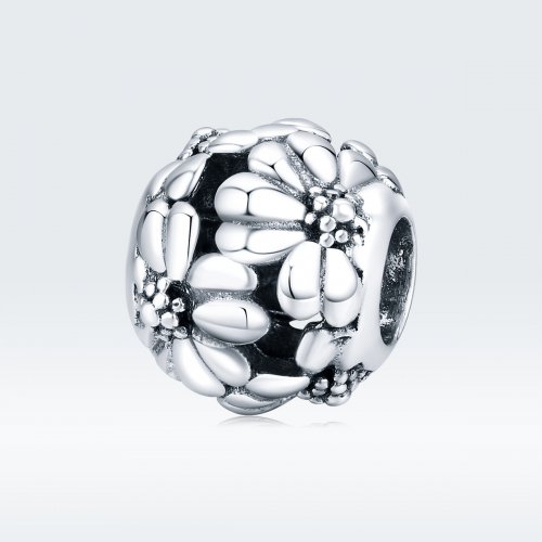 Charm en estilo Pandora de plata con margarita - SCC1487