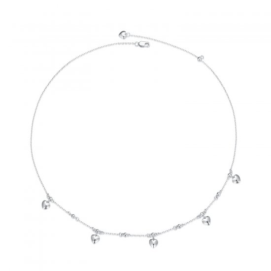 Collar Choker con Borla en Forma de Corazón al Estilo Pandora - BSN359 - Haga click en la imagen para cerrar