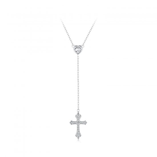 Collar con cruz estilo PANDORA - BSN384 - Haga click en la imagen para cerrar