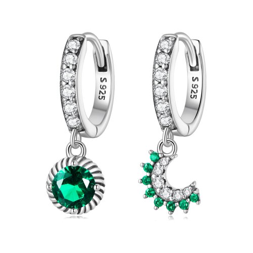 Aretes de argolla estilo Pandora pequeños azules - BSE488-BU