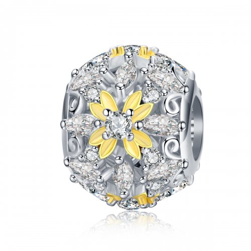 Charm de estilo Pandora de dos tonos, brillo de vida - SCC1333
