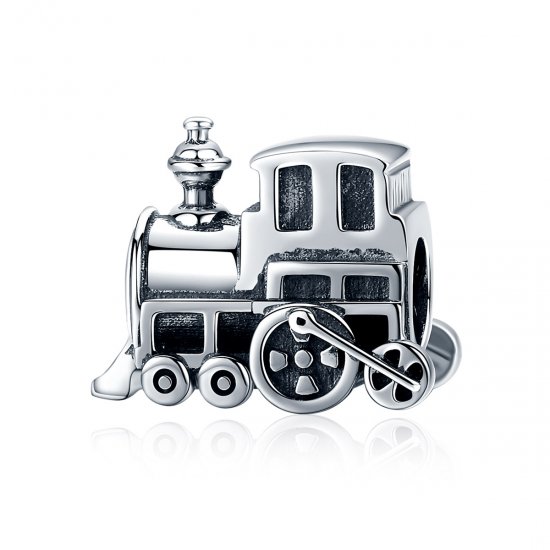 Charm de tren vintage de estilo Pandora en plata - SCC507 - Haga click en la imagen para cerrar