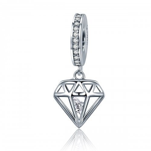Pendiente de plata con diamante colgante estilo Pandora - SCC186
