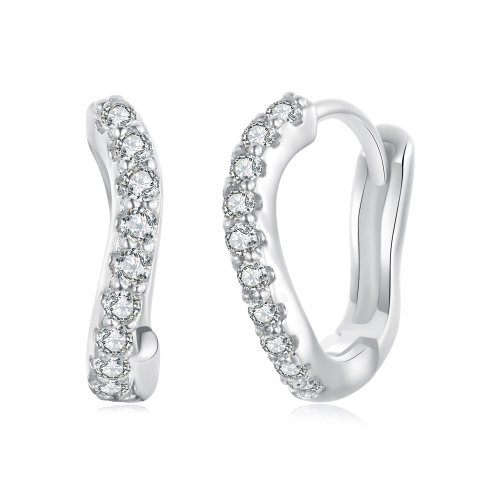 Pendientes ondulados estilo PANDORA - BSE959