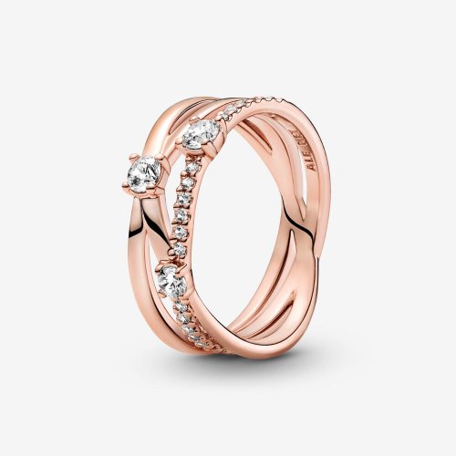 Anillo de triple banda brillante de PANDORA - 189400C01