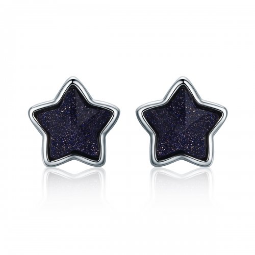 Estilo Pandora Llamada de las Estrellas Pendientes de Botón - VSE057