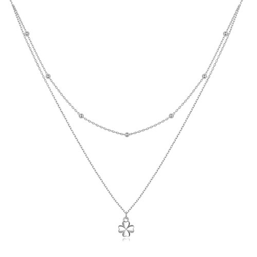 Collar de Doble Trébol al estilo de Pandora - SCN481