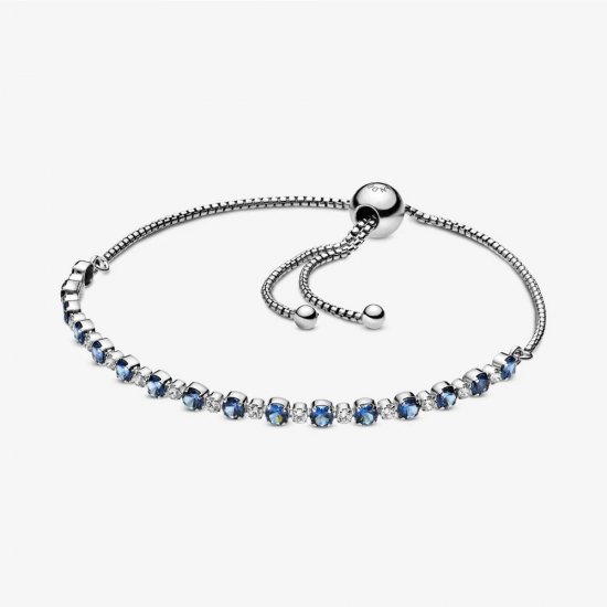 Pulsera deslizante PANDORA Blue and Clear Sparkle - 598517C01 - Haga click en la imagen para cerrar