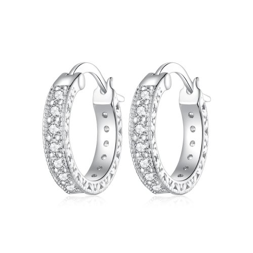 Aros de aro estilo Pandora con brillo - BSE868