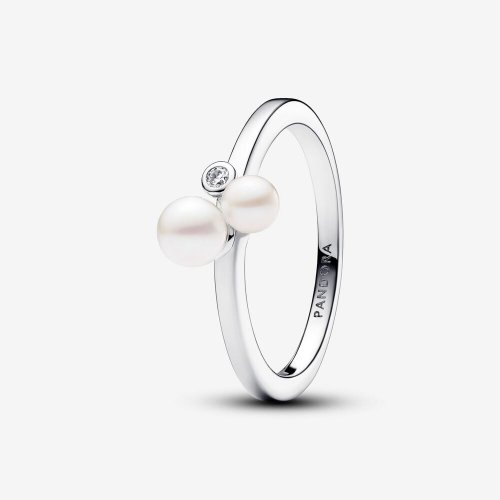 Anillo Pandora Dúo de Perlas Cultivadas de Agua Dulce - 193156C01