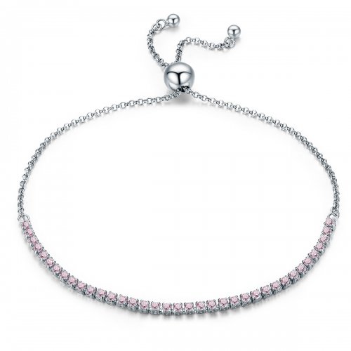 Pulsera de tenis deslizante elegante de estilo Pandora en plata - SCB045