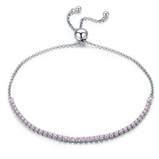 Pulsera de tenis deslizante elegante de estilo Pandora en plata - SCB045 - Haga click en la imagen para cerrar
