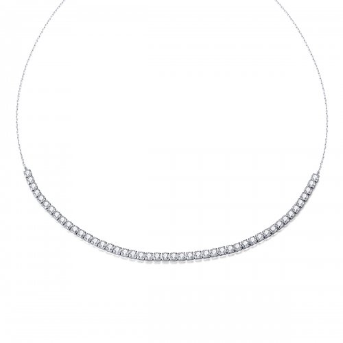 Collar de Cadena Brillante de Plata Estilo Pandora - SCN437