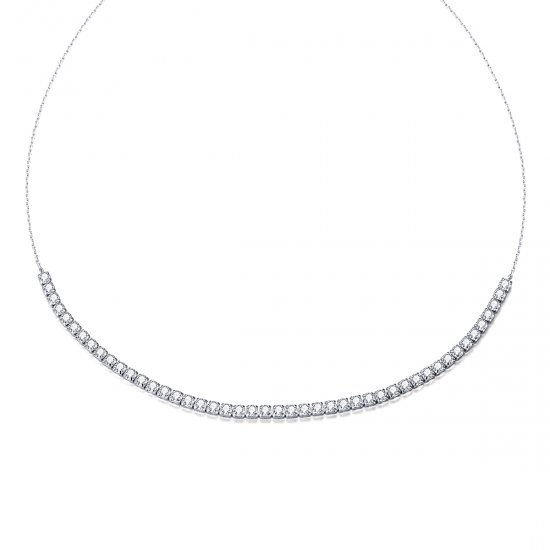 Collar de Cadena Brillante de Plata Estilo Pandora - SCN437 - Haga click en la imagen para cerrar