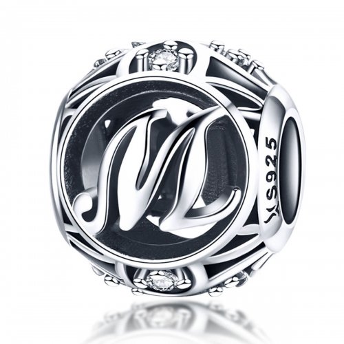 Charm estilo Pandora con letra M - SCC738-M