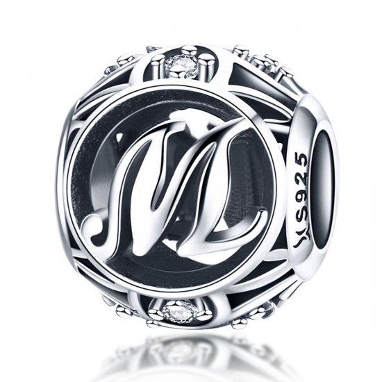 Charm estilo Pandora con letra M - SCC738-M - Haga click en la imagen para cerrar