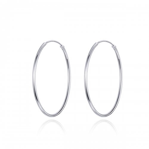Pendientes de Aro de Línea Simple en Plata Estilo Pandora - SCE710