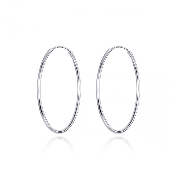 Pendientes de Aro de Línea Simple en Plata Estilo Pandora - SCE710 - Haga click en la imagen para cerrar