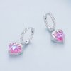 Aretes de argolla con corazón fundiéndose al estilo Pandora - BSE833