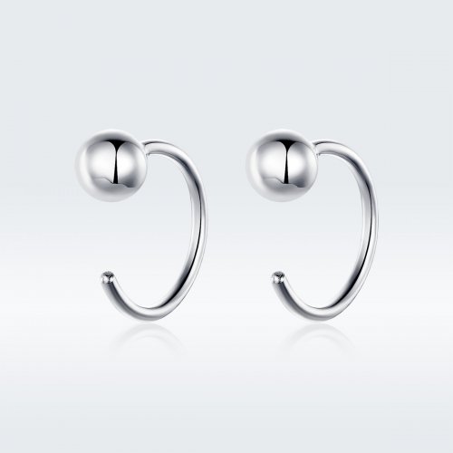 Aretes de argolla pequeños plateados al estilo de Pandora - SCE782-A