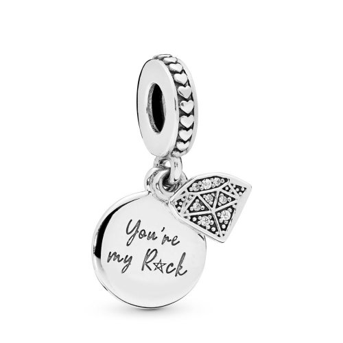 Charm Colgante PANDORA en plata de ley Mi Roca - 798102CZ