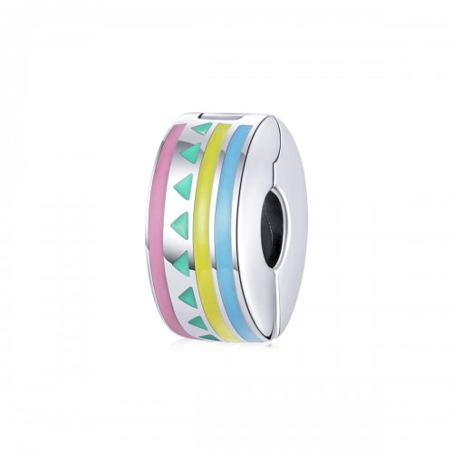 Clip de estilo Pandora de color plateado y colorido - SCC1756