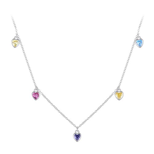 Collar estilo Pandora con corazón colorido - BSN320