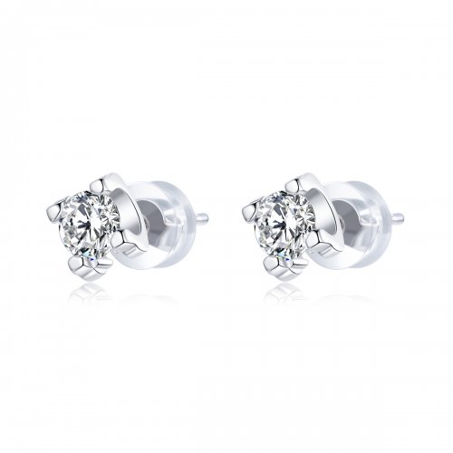 Aretes estilo Pandora de plata con circonitas simples - SCE974
