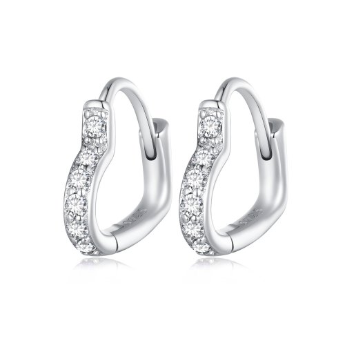 Aretes de Aro en forma de Corazón al Estilo Pandora - SCE1626