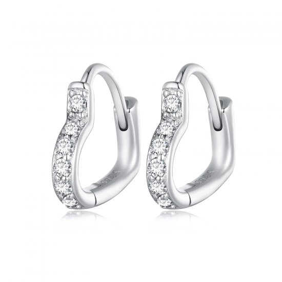 Aretes de Aro en forma de Corazón al Estilo Pandora - SCE1626 - Haga click en la imagen para cerrar