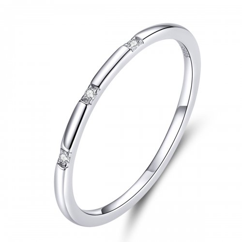 Anillo plateado de estilo Pandora Slim - SCR591