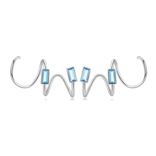 Estilo Pandora, aretes simples con incrustaciones de piedra - SCE1463