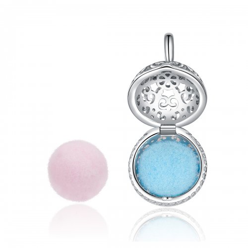 Charm de bola fragante plateado estilo Pandora - SCC1198