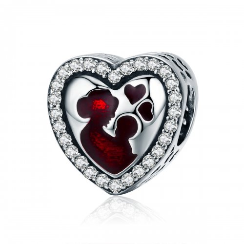 Pulsera estilo Pandora de plata con dije de Mamá y Hijo - SCC634