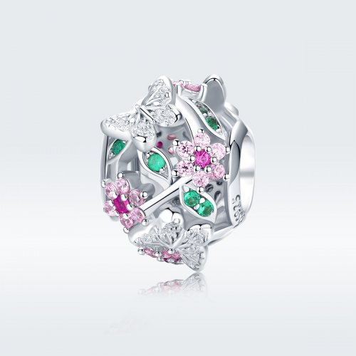 Charm de mariposa danzante de estilo Pandora en plata - BSC116