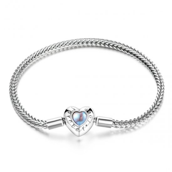 Pulsera con broche en forma de corazón al estilo Pandora - SCB223 - Haga click en la imagen para cerrar