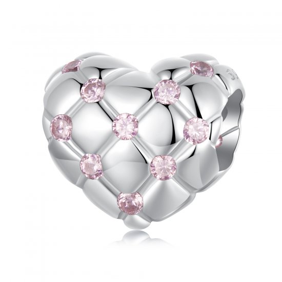 Cuentas con forma de corazón de diamantes rosas estilo PANDORA - BSC1054 - Haga click en la imagen para cerrar