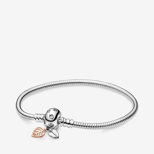 Pulsera Moments en PANDORA Rose Hojas y cadena de serpiente 588333CZ