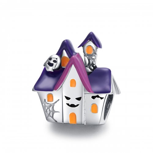 Charm de Casa Embrujada de Halloween de Plata Estilo Pandora - BSC324