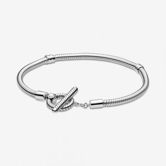 Pulsera de cadena de serpiente con barra en forma de T Pandora Moments - 599082C00 - Haga click en la imagen para cerrar