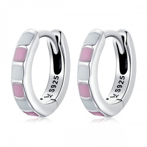 Aretes de aro Pandora Style Simple Grid - SCE1372