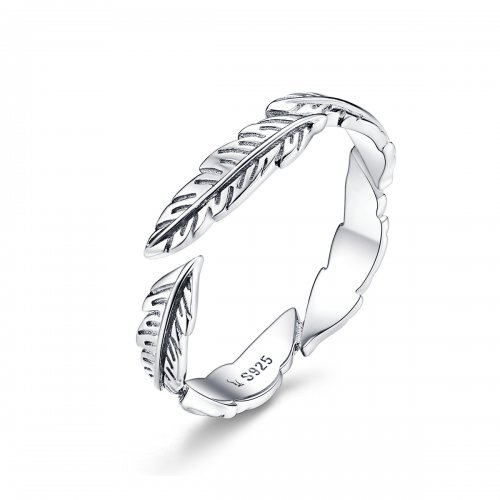 Anillo de Pluma de Plata al Estilo Pandora - SCR517