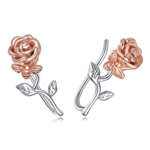 Estos aretes de botón estilo Pandora en tono rosa - BSE682
