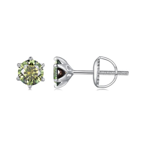 Pendientes estilo Pandora con esmeraldas de moissanita - MSE025-SGN