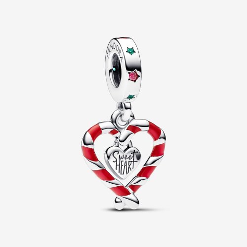 Charm Colgante Pandora Corazón Bastón Caramelo Doble de Navidad - 792822C01